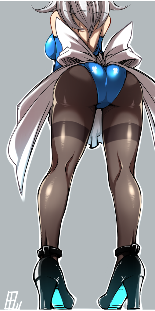 touhou izayoi sakuya pantyhose black tights anime girl nylon legs high heels ass