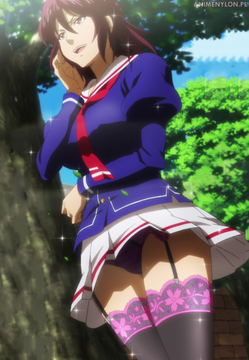 maken-ki-stockings-anime-girl-nylon-legs-lingerie-garter-belt-panties-upskirt-school-uniform