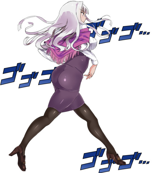 idolmaster-shijou-takane-pantyhose-legs-anime-girl-black-tights-nylon-ass-walking