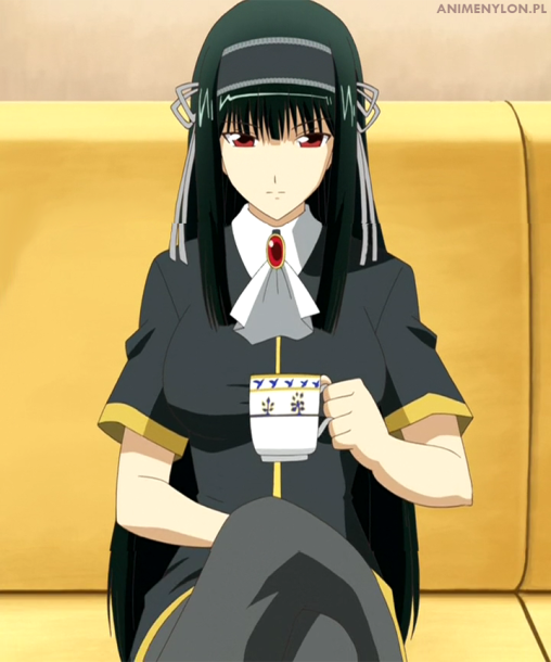 kimi-ga-aruji-de-shitsuji-ga-ore-de-kuonji-shinra-pantyhose-crossed-legs-anime-girl-black-tights-nylon-green-hair