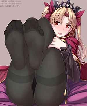fate grand order tohsaka rin ereshkigal feet stockings anime pantyhose girl black tights legs