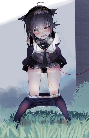 kantai collection hatsuzuki pantyhose pull urine pissing stockings anime girl tights nylon