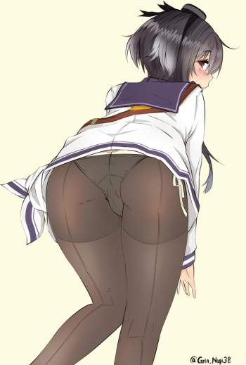 kantai collection tokitsukaze stockings anime pantyhose girl ass tights nylon legs panties