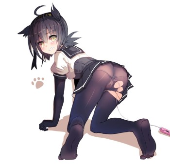kantai collection hatsuzuki pantyhose ass anime stockings black tights nylon feet legs hentai pussy