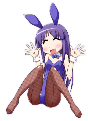 yuyushiki hinata yukari feet stockings anime bunny girl black tights nylon legs