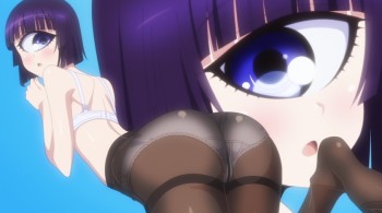 Monster Musume no Iru Nichijou Manako stockings anime pantyhose girl cyclop monster ass panties tights nylon