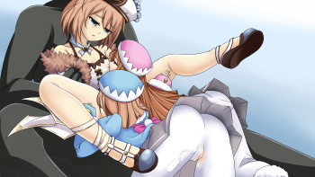 hyperdimension neptunia rom ram blanc lesbian yuri threesome pussy licking lolicon anime ass pantyhose stockings