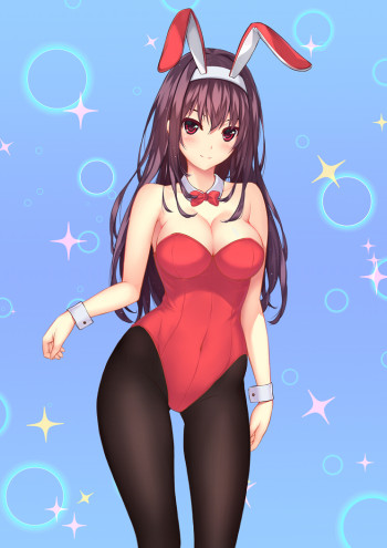 saenai heroine no sodatekata kasumigaoka utaha stockings bunny anime girl black tights nylon legs big boobs