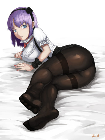 dagashi kashi shidare hotaru feet nylon anime pantyhose stockings black tights ass legs toes foot fetish ecchi