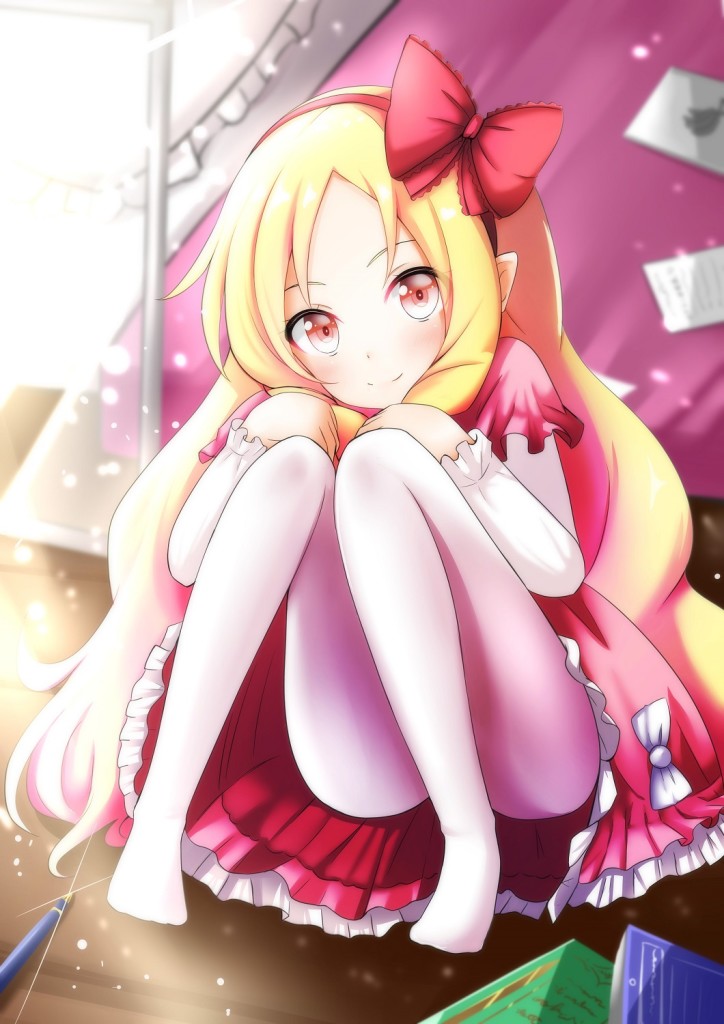 eromanga sensei yamada elf loli stockings white tights nylon pantyhose sweet lolita girl anime blonde