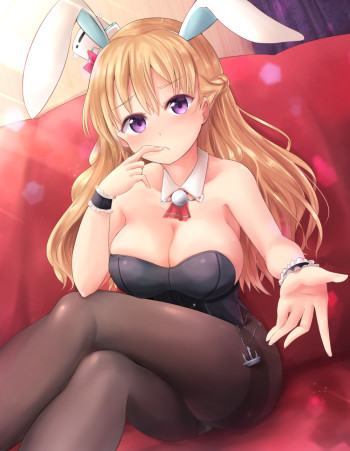 kantai collection zara stockings anime bunny suit girl black tights nylon blonde blonde