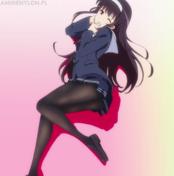saenai heroine no sodatekata flat kasumigaoka utaha stockings black tights pantyhose nylon legs ass skirt schoolgirl